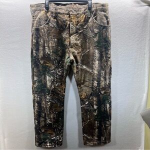 Wrangler Pro Gear Fleece Lined Realtree Camo Pants Men’s 40/30 hunting 2756